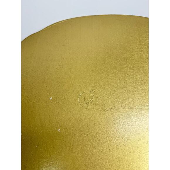 Made In Italy Gold Resin Florentine Tray With Floral Details - Picture 7 of 9